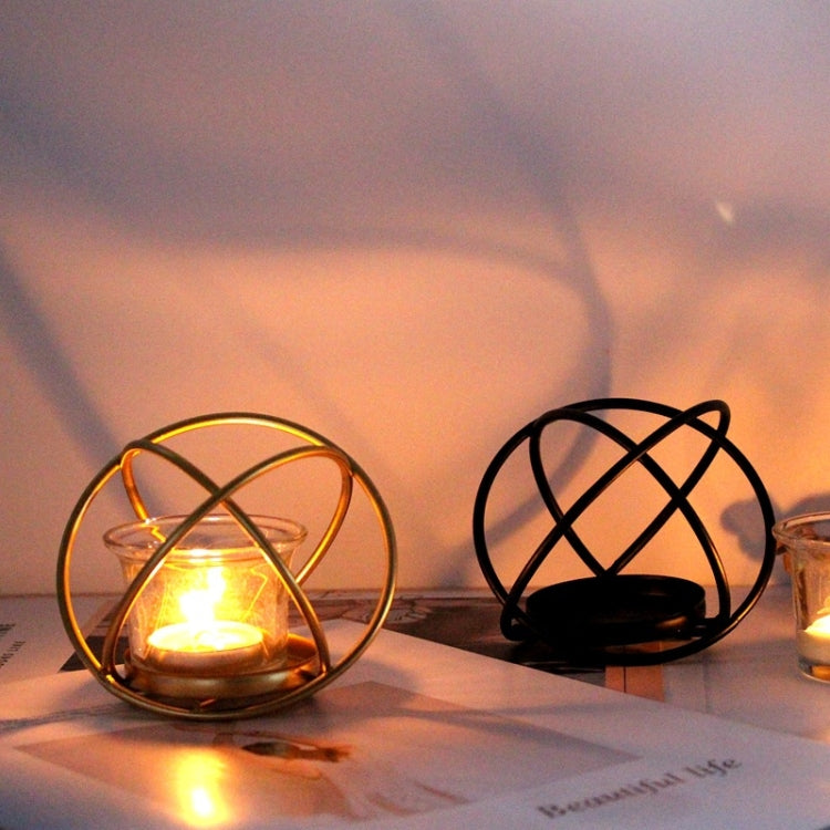 Creative Iron Art  Aromatherapy Candle Holder Desktop Decoration Geometric Metal Candle Holder, Colour: Golden