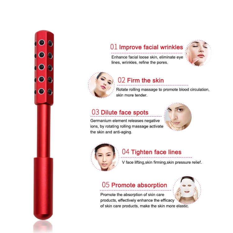 30 Germanium Massage Beauty Stick Roller V-shaped Beauty Instrument Facial Massager Random Colour Delivery