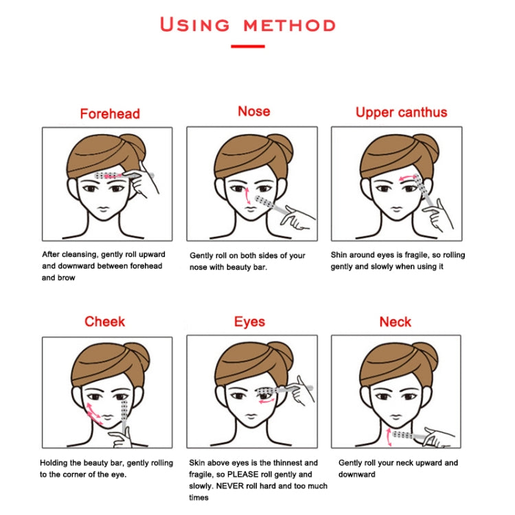 30 Germanium Massage Beauty Stick Roller V-shaped Beauty Instrument Facial Massager Random Colour Delivery