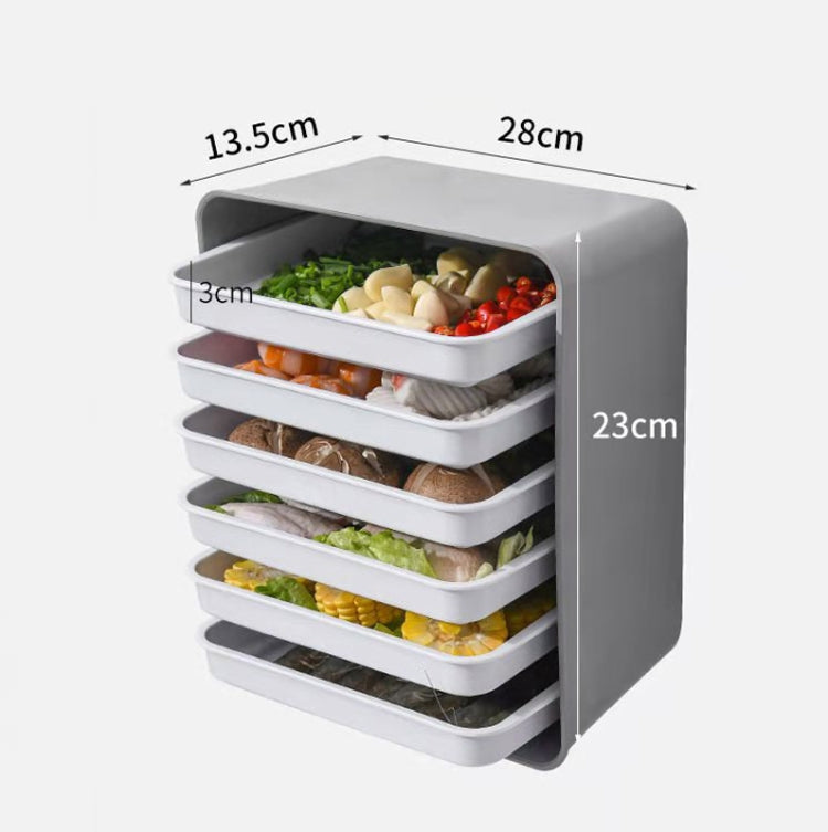 6-Layer Wall-Mounted Hot Pot Tray Kitchen Household Preparation Dishes Free Perforation Rectangular Side Dishes