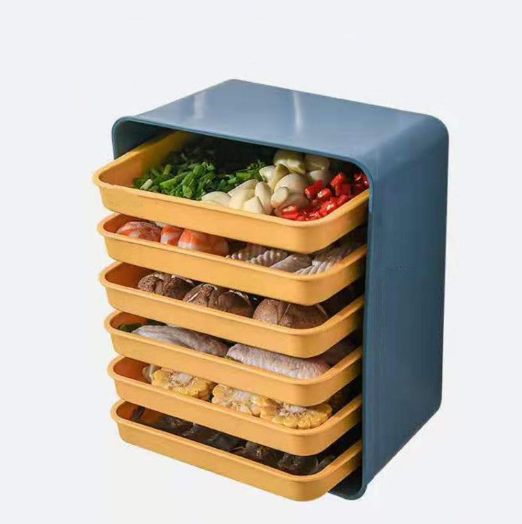 6-Layer Wall-Mounted Hot Pot Tray Kitchen Household Preparation Dishes Free Perforation Rectangular Side Dishes