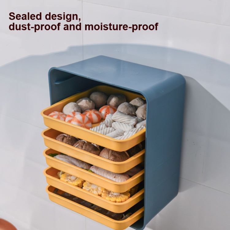 6-Layer Wall-Mounted Hot Pot Tray Kitchen Household Preparation Dishes Free Perforation Rectangular Side Dishes