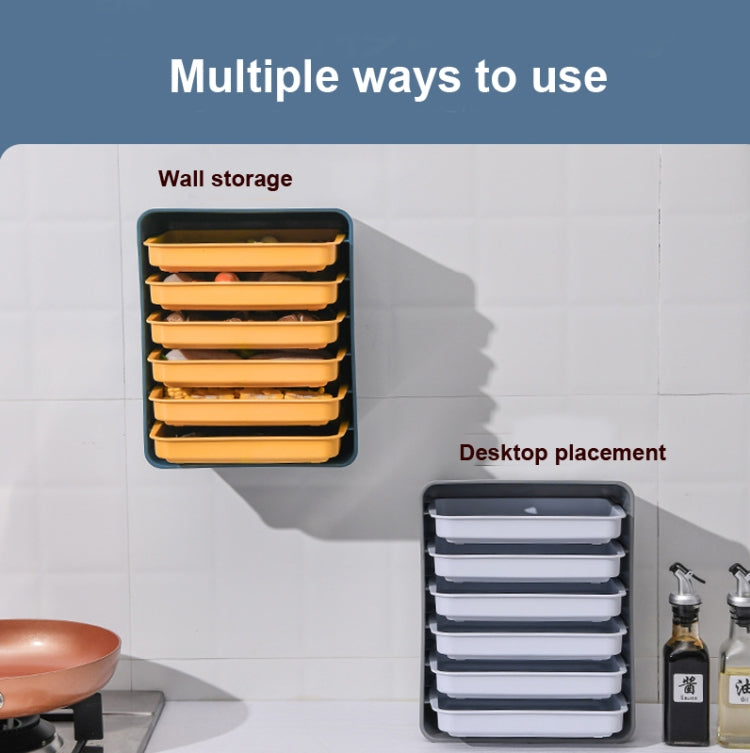 6-Layer Wall-Mounted Hot Pot Tray Kitchen Household Preparation Dishes Free Perforation Rectangular Side Dishes