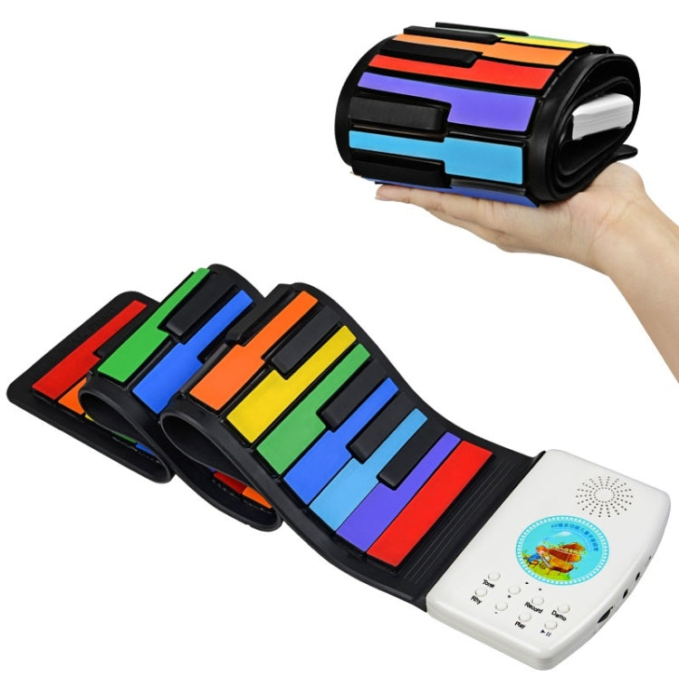 HUA008-49 49-Key Hand-Rolled Foldable Piano Children Color Piano