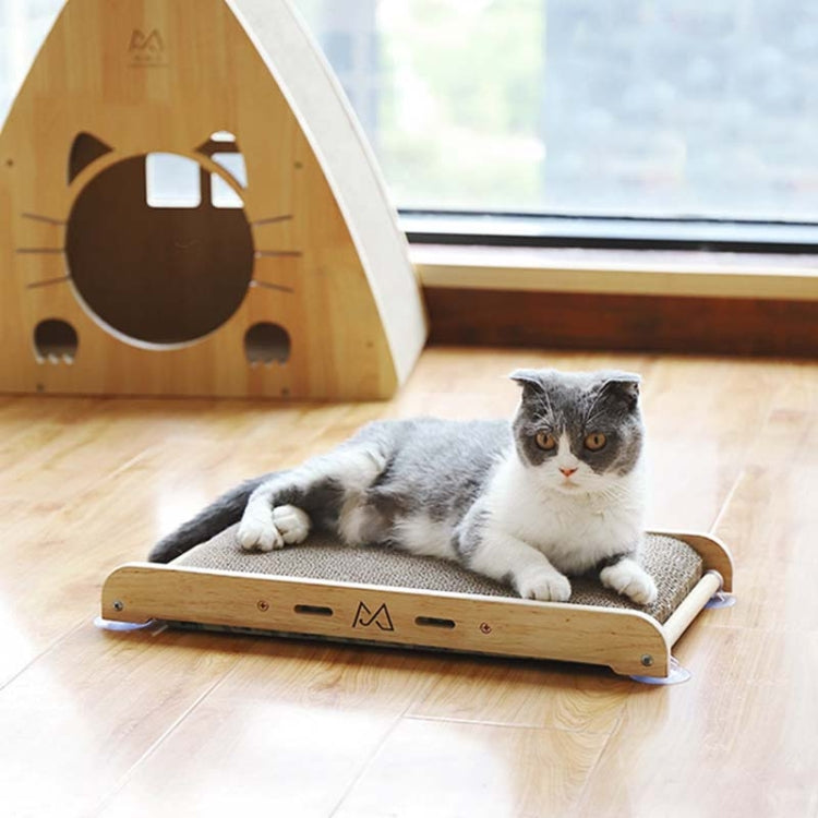 Solid Wood Vertical Cat Claw Board Corrugated Sofa Anti-Scratch Cat Toy