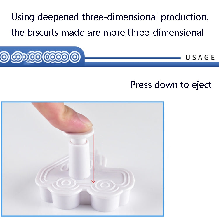 3 Sets Plastic Decorative Biscuit Mold Transportation Tool Series Biscuit Spring Mold