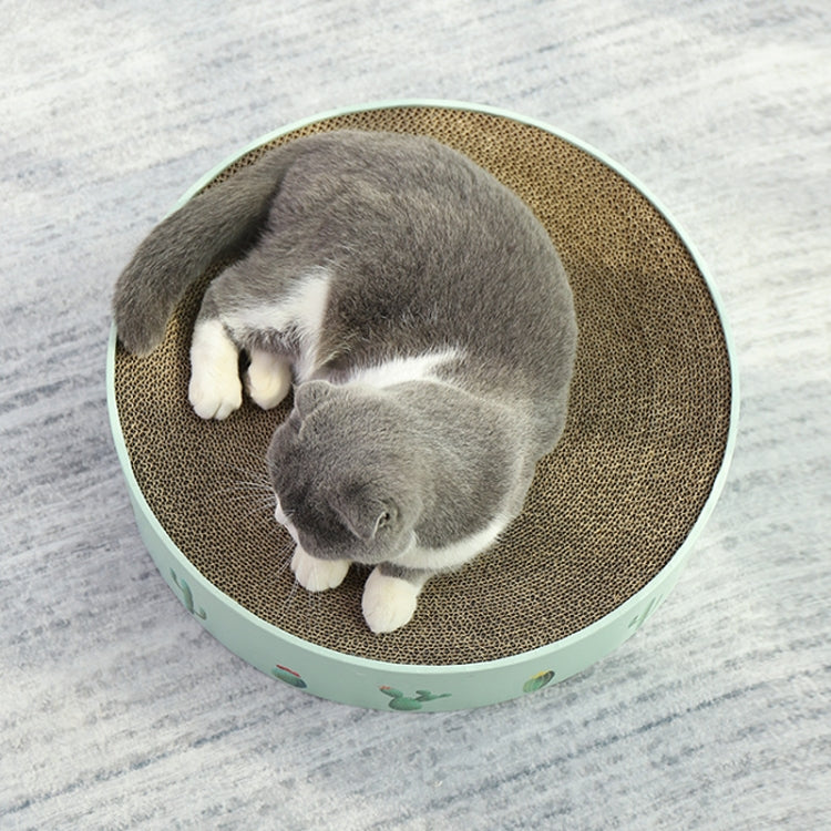 Round Corrugated Cat Scratcher Claw Sharpener Toy Bed