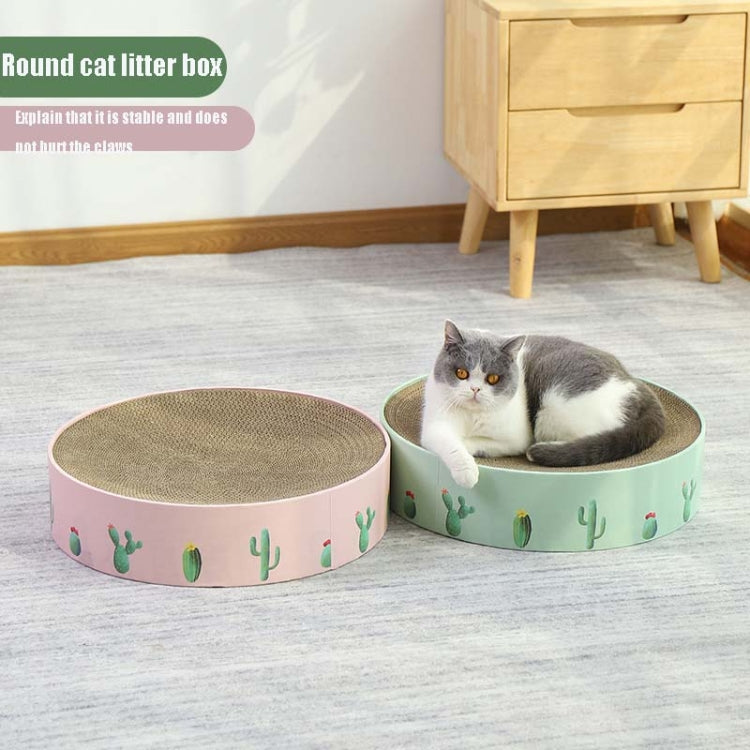 Round Corrugated Cat Scratcher Claw Sharpener Toy Bed