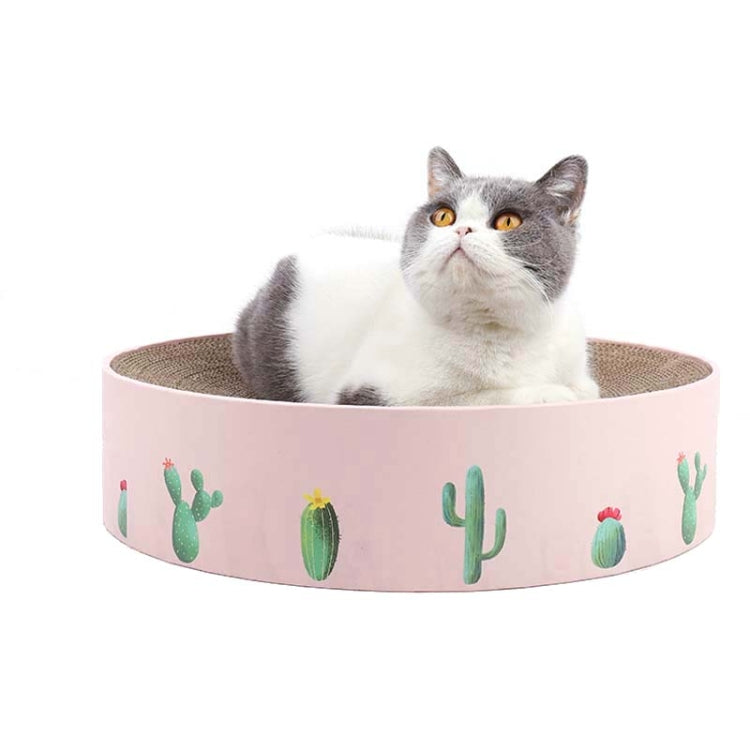 Round Corrugated Cat Scratcher Claw Sharpener Toy Bed