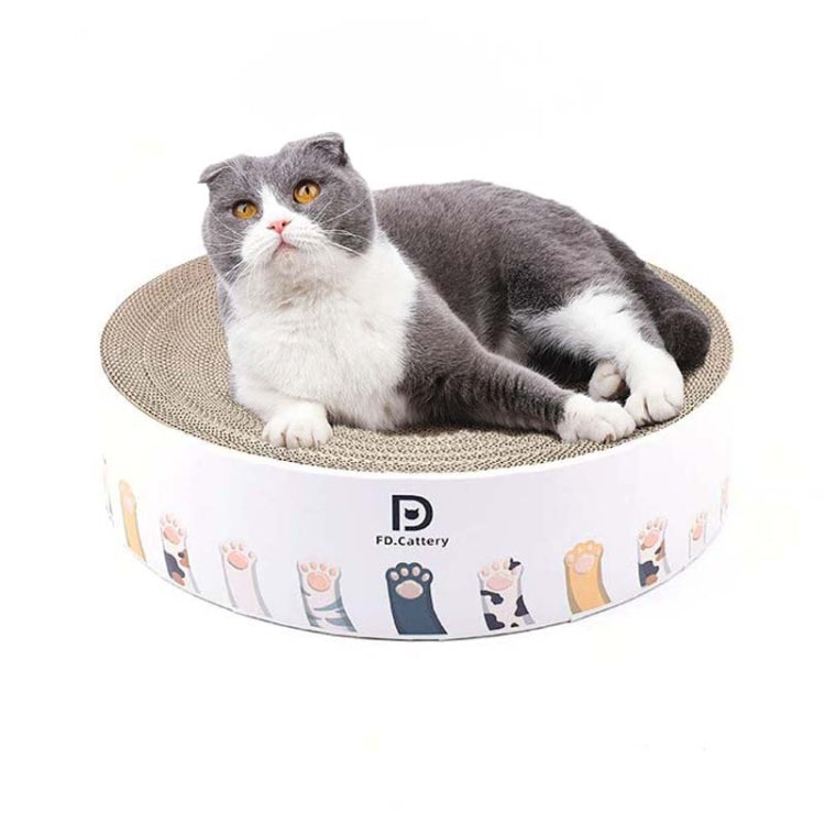 Round Corrugated Cat Scratcher Claw Sharpener Toy Bed