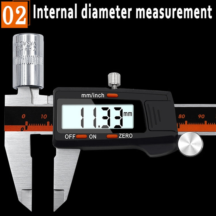 0-150mm Plastic Meter Stainless Steel Body Digital Display Electronic High-Precision Vernier Caliper