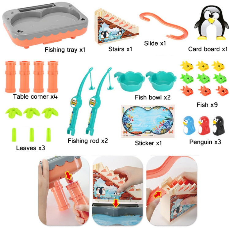 Penguin Stair Climbing Children Electric Magnetic Fishing Toy Multifunctional Game Set