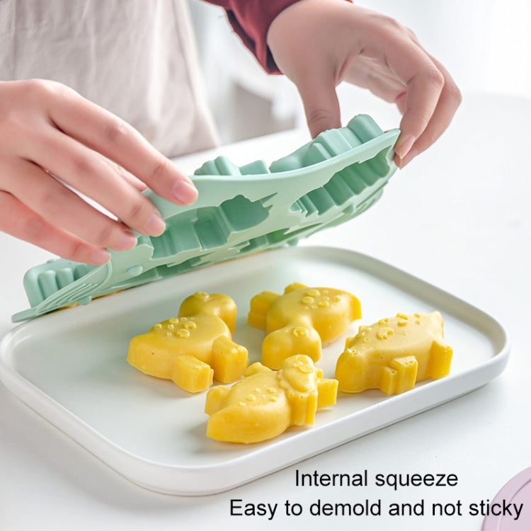 DIY 6 Grid Silicone Dinosaur Cake Mold Baby Food Supplement Mold Baking Tools