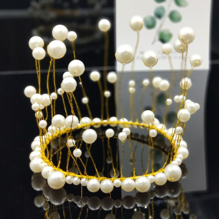 2 PCS Seaweed Tassel Pearl Crown Baking Cake Decoration