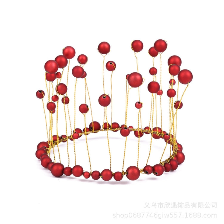 2 PCS Seaweed Tassel Pearl Crown Baking Cake Decoration