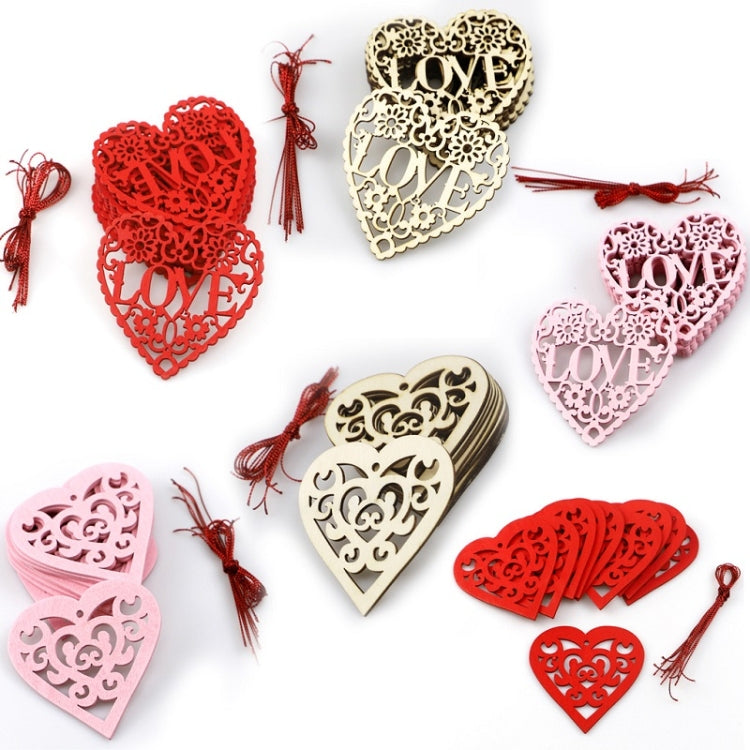 10pcs / Pack Valentines Day Wedding Supplies Hollow Love Decoration Small Pendant JM01767