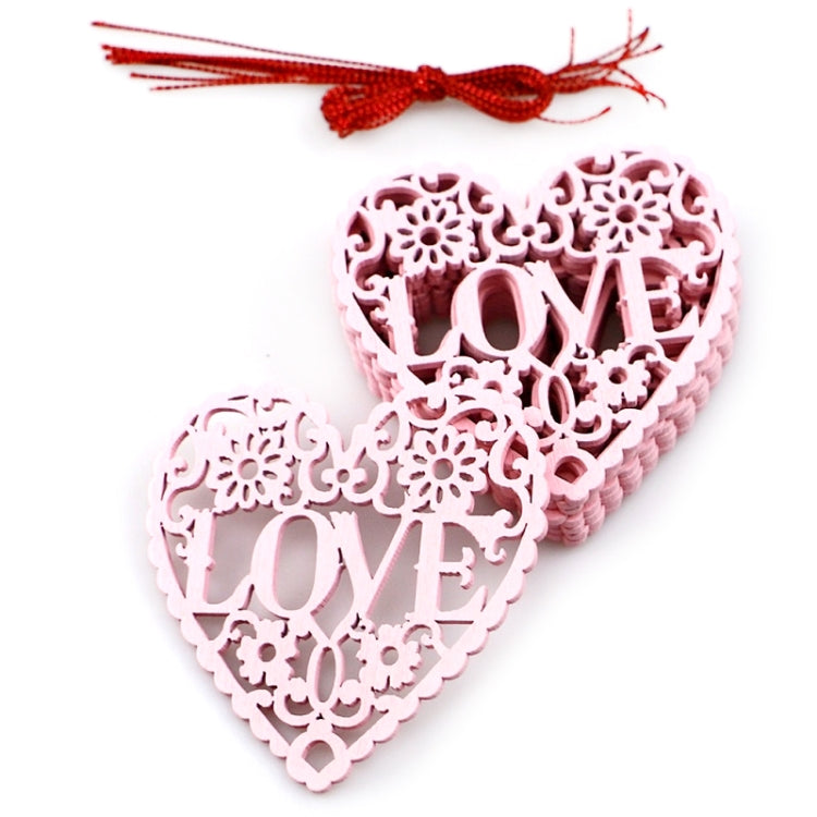10pcs / Pack Valentines Day Wedding Supplies Hollow Love Decoration Small Pendant JM01767