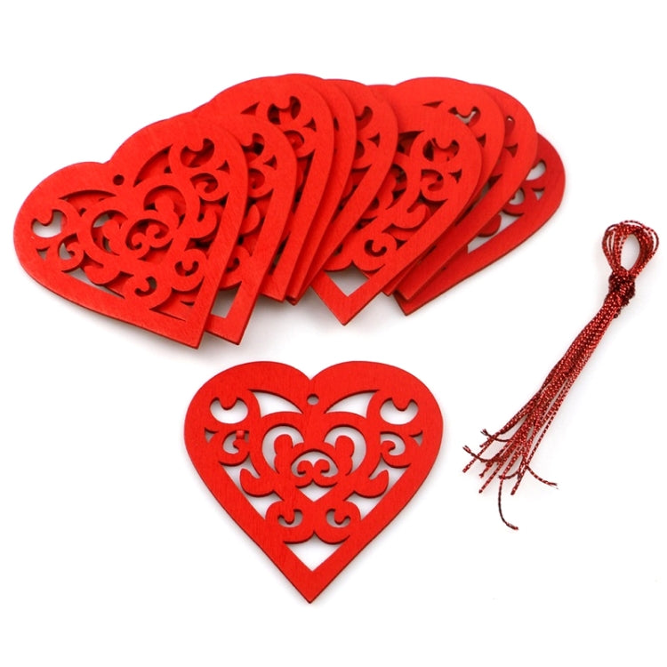 10pcs / Pack Valentines Day Wedding Supplies Hollow Love Decoration Small Pendant JM01767