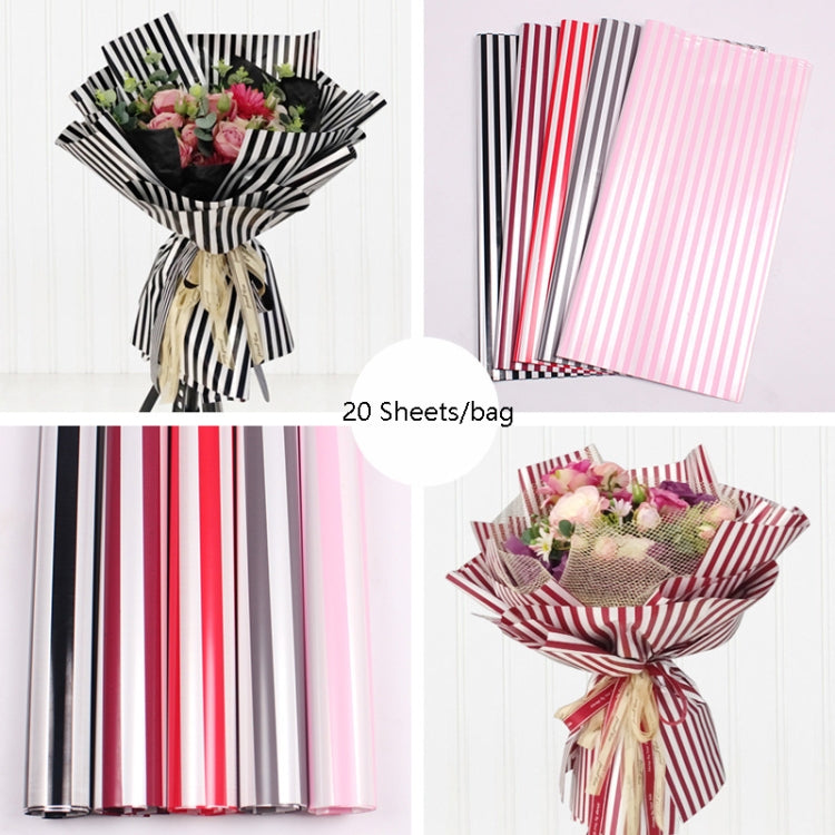Two-Color Stripes Flower Wrapping Paper Waterproof Gift Wrapping Paper