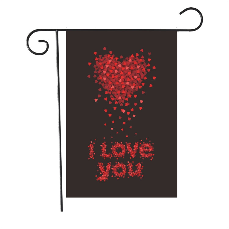 2 PCS Valentine Day Garden Flag Festive Atmosphere Garden Banner