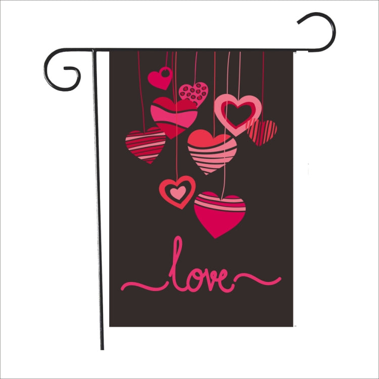 2 PCS Valentine Day Garden Flag Festive Atmosphere Garden Banner