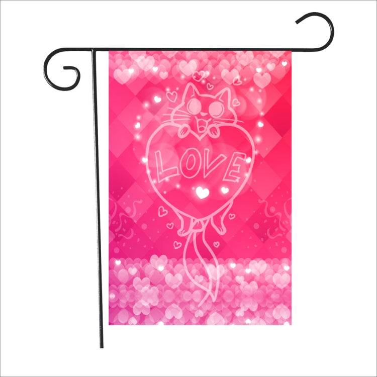 2 PCS Valentine Day Garden Flag Festive Atmosphere Garden Banner