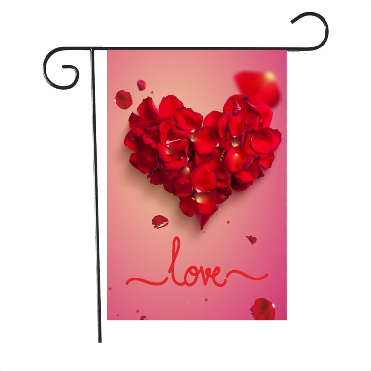 2 PCS Valentine Day Garden Flag Festive Atmosphere Garden Banner