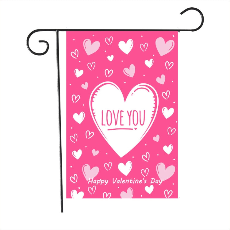 2 PCS Valentine Day Garden Flag Festive Atmosphere Garden Banner