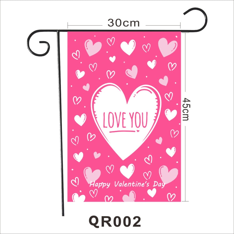 2 PCS Valentine Day Garden Flag Festive Atmosphere Garden Banner