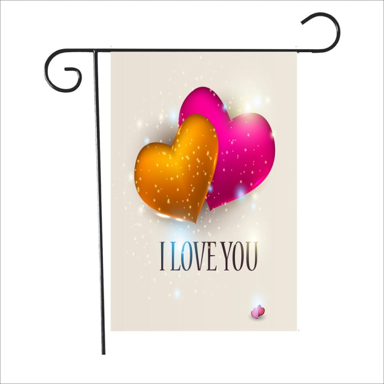 2 PCS Valentine Day Garden Flag Festive Atmosphere Garden Banner