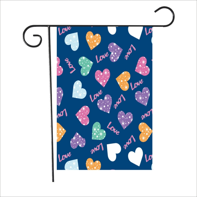 2 PCS Valentine Day Garden Flag Festive Atmosphere Garden Banner