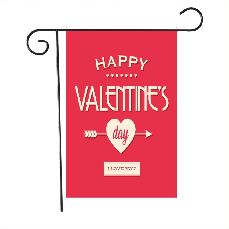 2 PCS Valentine Day Garden Flag Festive Atmosphere Garden Banner