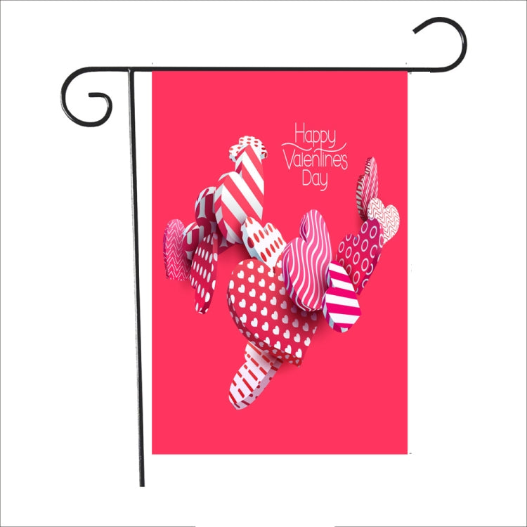 2 PCS Valentine Day Garden Flag Festive Atmosphere Garden Banner