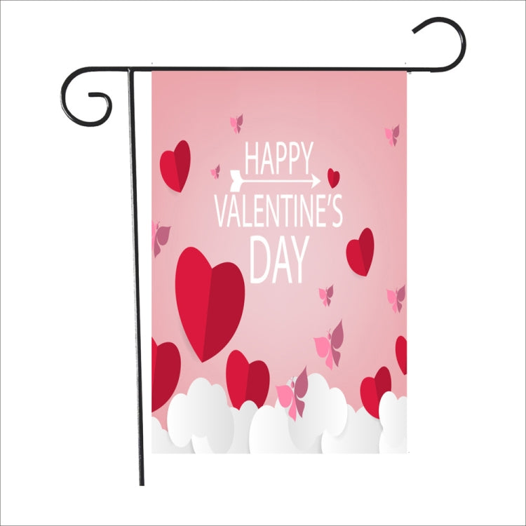 2 PCS Valentine Day Garden Flag Festive Atmosphere Garden Banner
