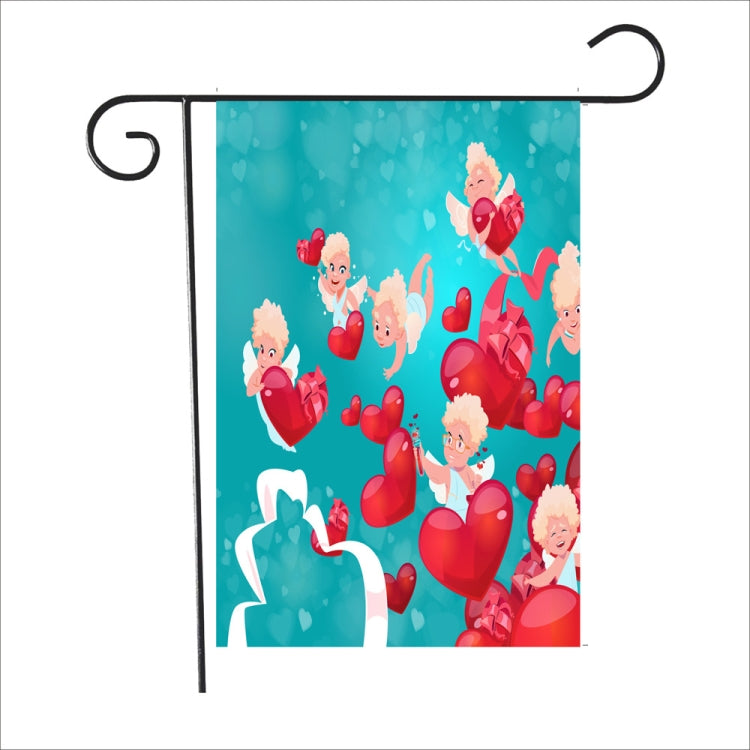 2 PCS Valentine Day Garden Flag Festive Atmosphere Garden Banner