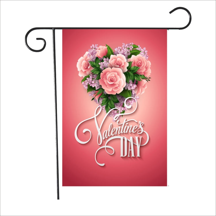 2 PCS Valentine Day Garden Flag Festive Atmosphere Garden Banner