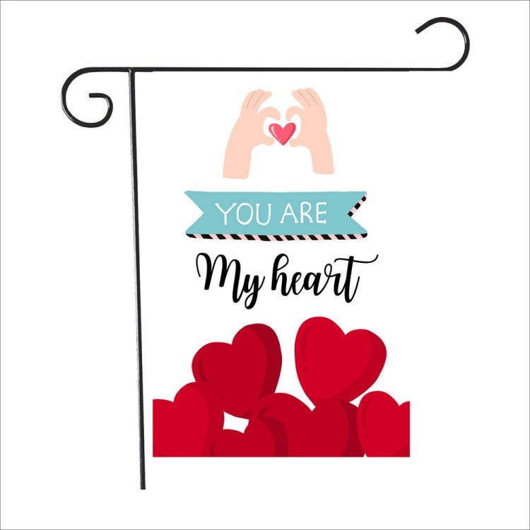 2 PCS Valentine Day Garden Flag Festive Atmosphere Garden Banner