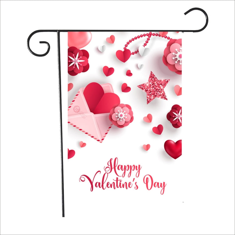 2 PCS Valentine Day Garden Flag Festive Atmosphere Garden Banner