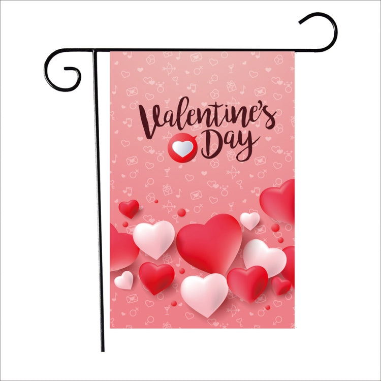 2 PCS Valentine Day Garden Flag Festive Atmosphere Garden Banner