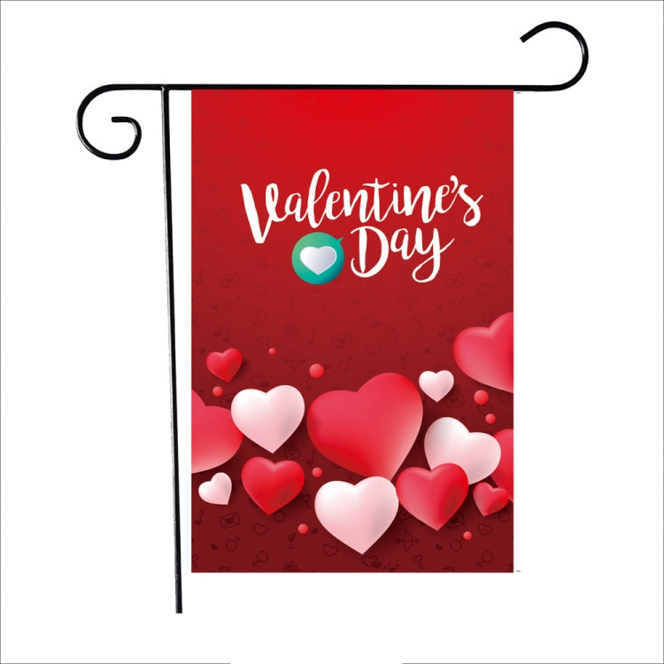 2 PCS Valentine Day Garden Flag Festive Atmosphere Garden Banner