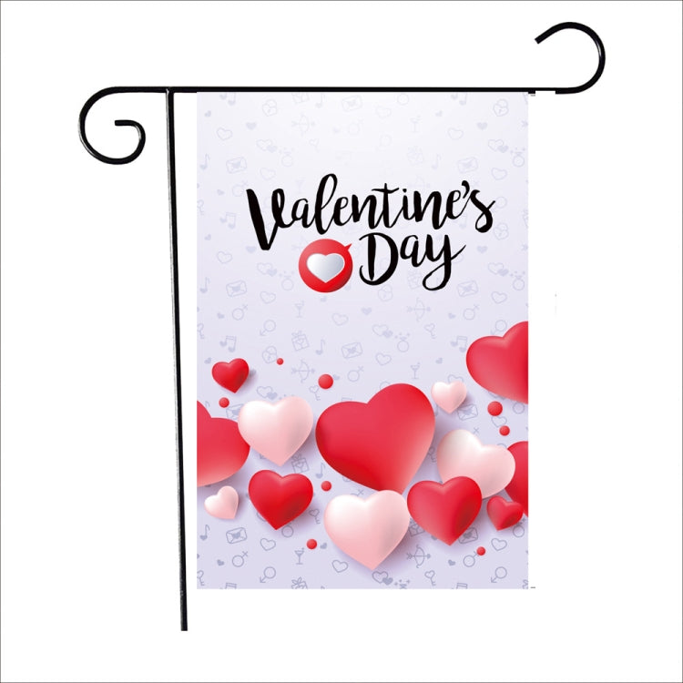 2 PCS Valentine Day Garden Flag Festive Atmosphere Garden Banner