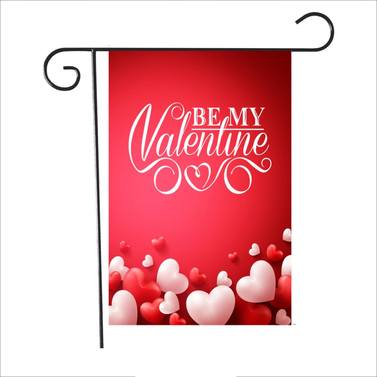2 PCS Valentine Day Garden Flag Festive Atmosphere Garden Banner