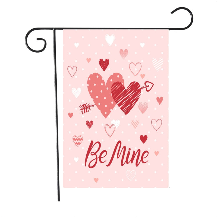 2 PCS Valentine Day Garden Flag Festive Atmosphere Garden Banner