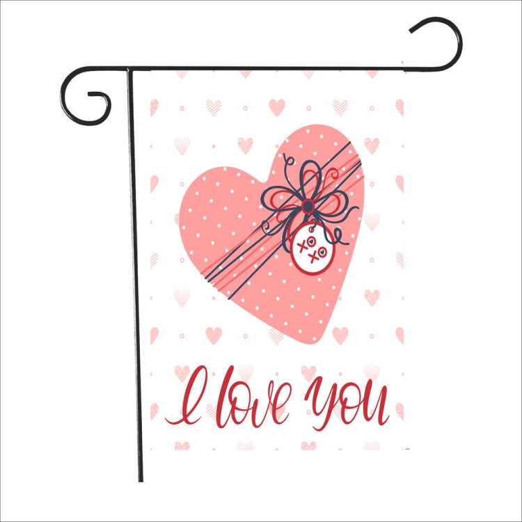 2 PCS Valentine Day Garden Flag Festive Atmosphere Garden Banner