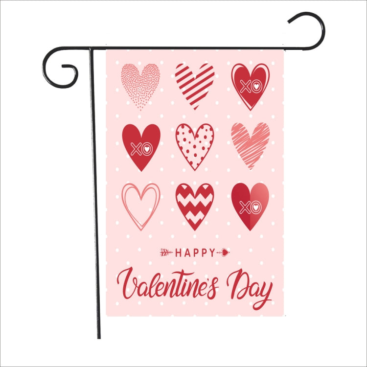 2 PCS Valentine Day Garden Flag Festive Atmosphere Garden Banner