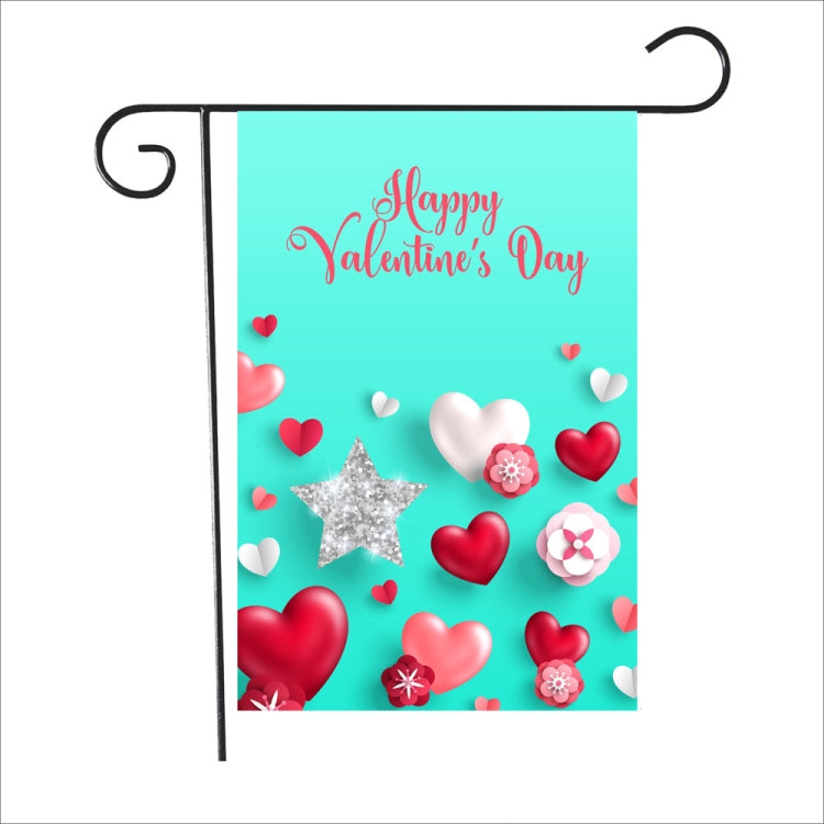 2 PCS Valentine Day Garden Flag Festive Atmosphere Garden Banner