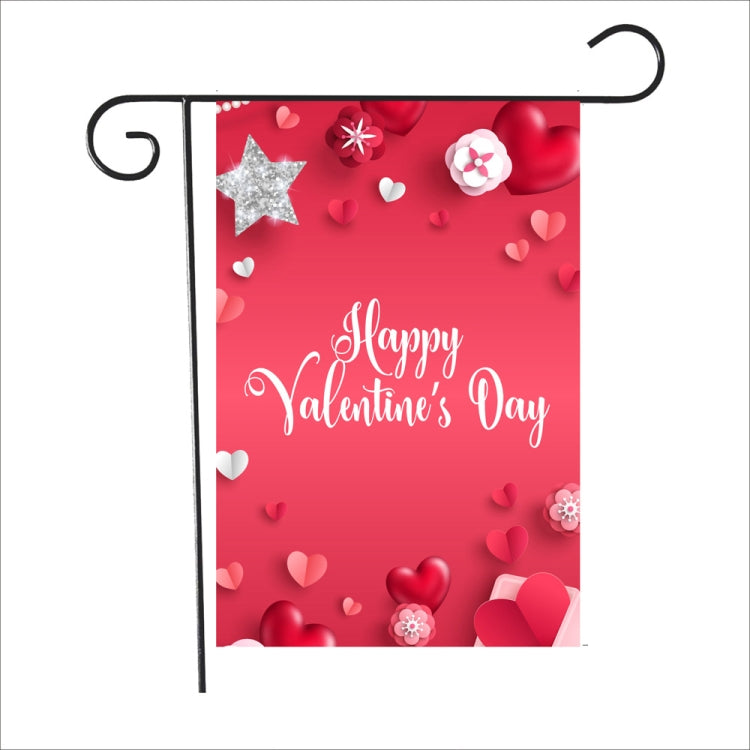 2 PCS Valentine Day Garden Flag Festive Atmosphere Garden Banner