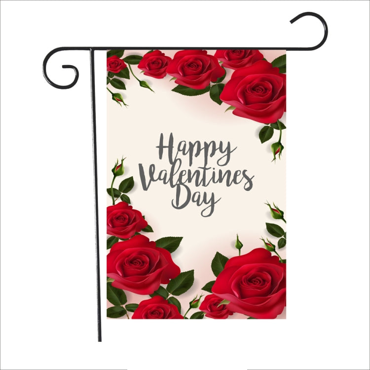 2 PCS Valentine Day Garden Flag Festive Atmosphere Garden Banner