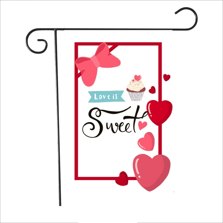 2 PCS Valentine Day Garden Flag Festive Atmosphere Garden Banner