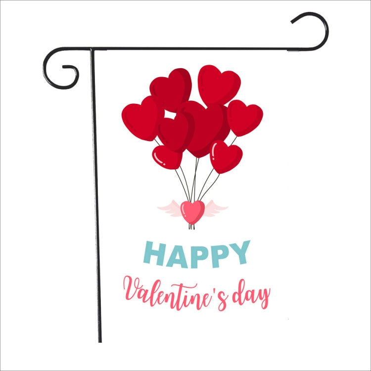 2 PCS Valentine Day Garden Flag Festive Atmosphere Garden Banner